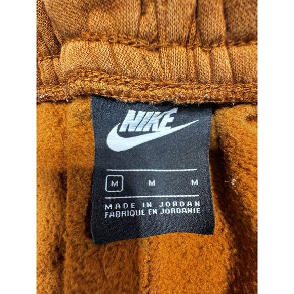 VTG Nike Fleece Cargo Joggers M Burnt Sienna Brown Midweight Sweatpants - Picture 10 of 12